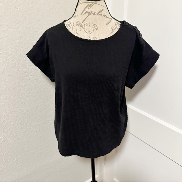 Madewell Seersucker Button-Shoulder Top - Picture 7 of 10